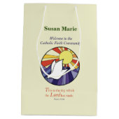 Persoonlijke naam, RCIA-ronde over geel Medium Cadeauzakje (Achterkant)