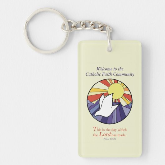 Persoonlijke naam, RCIA-ronde over geel Sleutelhanger (Voorkant)