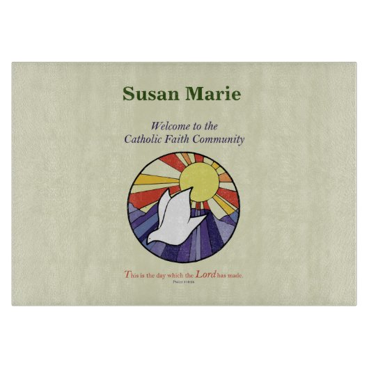 Persoonlijke naam, RCIA-ronde over geel Snijplank (Voorkant)