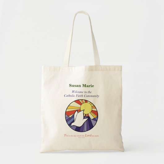 Persoonlijke naam, RCIA-ronde over geel Tote Bag (Voorkant)