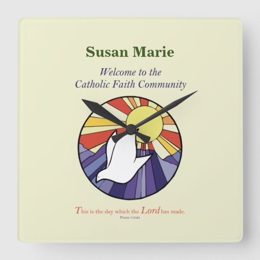 Persoonlijke naam, RCIA-ronde over geel Vierkante Klok (Voorkant)