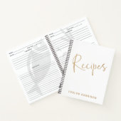 Persoonlijke naam Recipe Journal in White Notitieboek (Binnen)
