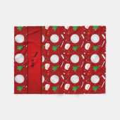 Persoonlijke naam red christmas golfing fleece deken (Voorkant (Horizontaal))
