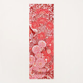 Persoonlijke naam Red Daisy Floral Waterverf Art Yogamat (Voorkant)