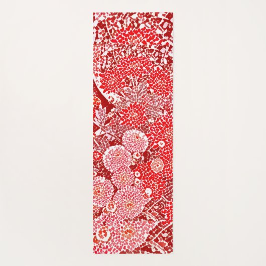 Persoonlijke naam Red Daisy Floral Waterverf Art Yogamat (Achterkant)