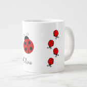 Persoonlijke naam Red LadyBug Grote Koffiekop (Voorkant rechts)