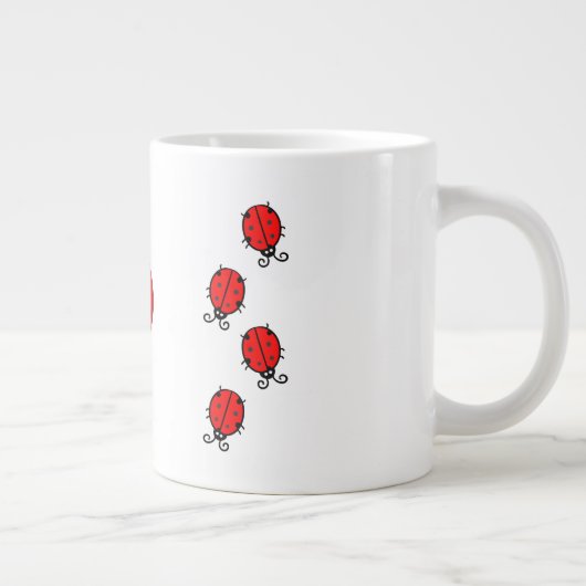 Persoonlijke naam Red LadyBug Grote Koffiekop (Rechts)