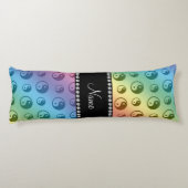 Persoonlijke naam regenboog met yang patroon lichaamskussen (Achterkant)
