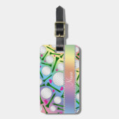 Persoonlijke naam regenbooggolfballen t - shirts h bagagelabel (Voorkant verticaal)