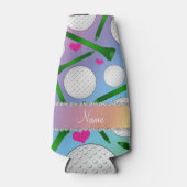 Persoonlijke naam regenbooggolfballen t - shirts h flesjeskoeler (Voorkant)