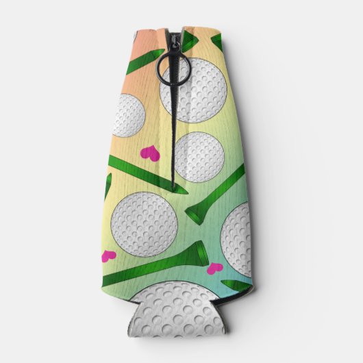 Persoonlijke naam regenbooggolfballen t - shirts h flesjeskoeler (Achterkant)