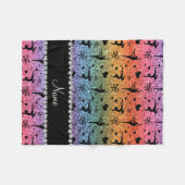 Persoonlijke naam regenbooglittergymnastiek fleece deken (Voorkant (Horizontaal))