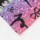 Persoonlijke naam regenbooglittergymnastiek fleece deken (Hoek)