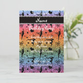 Persoonlijke naam regenbooglittergymnastiek kaart (Staand voorkant)