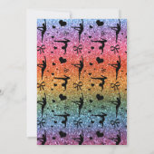 Persoonlijke naam regenbooglittergymnastiek kaart (Achterkant)