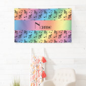 Persoonlijke naam regenboogmuzieknoten spandoek (Insitu)