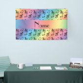 Persoonlijke naam regenboogmuzieknoten spandoek (Beurs)