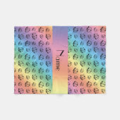 Persoonlijke naam Regenboogrechter schalen Fleece Deken (Voorkant (Horizontaal))