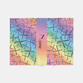 Persoonlijke naam regenboogveld hockey fleece deken (Voorkant (Horizontaal))