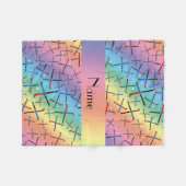 Persoonlijke naam regenboogveld hockey fleece deken (Voorkant (Horizontaal))
