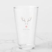Persoonlijke naam Reindeer Xmas Holiday Glas (Achterkant)