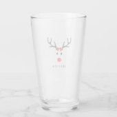 Persoonlijke naam Reindeer Xmas Holiday Glas (Achterkant)