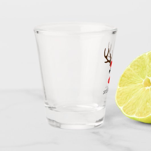 Persoonlijke naam Reindeer Xmas Holiday Shot Glas (Links)