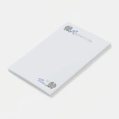 Persoonlijke naam "RElephant Notes" Grijs en Blauw Post-it® Notes (Schuin)