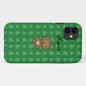 Persoonlijke naam rendiergroene kerstbomen Case-Mate iPhone case (Achterkant (horizontaal))