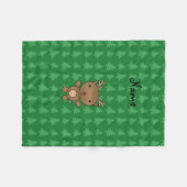 Persoonlijke naam rendiergroene kerstbomen fleece deken (Voorkant (Horizontaal))