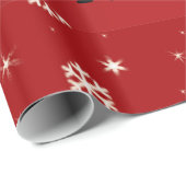 Persoonlijke naam rendierrode sneeuwvlokken cadeaupapier (Rol Hoek)