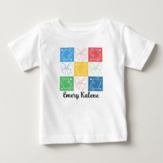 Persoonlijke Naam Retro Geruite Autisme Bewustzijn (Voorkant)
