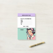 Persoonlijke naam retro telefoonbericht kantoor post-it® notes (Op bureau)