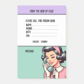 Persoonlijke naam retro telefoonbericht kantoor post-it® notes (Voorkant)