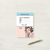 Persoonlijke naam retro telefoonbericht kantoor post-it® notes (Op bureau)