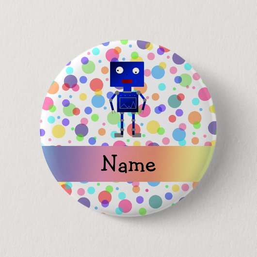 Persoonlijke naam robotarinboogstempels ronde button 5,7 cm (Voorkant)