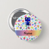 Persoonlijke naam robotarinboogstempels ronde button 5,7 cm (Voorkant /achterkant)