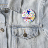 Persoonlijke naam robotarinboogstempels ronde button 5,7 cm (In situ)