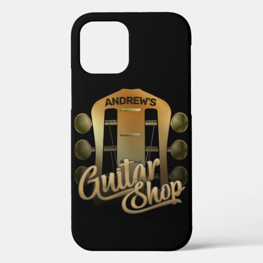 Persoonlijke naam Rock Music Guitar Shop Musician Case-Mate iPhone Case (Achterkant)