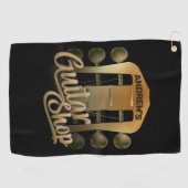 Persoonlijke naam Rock Music Guitar Shop Musician Golfhanddoek (Horizontaal)