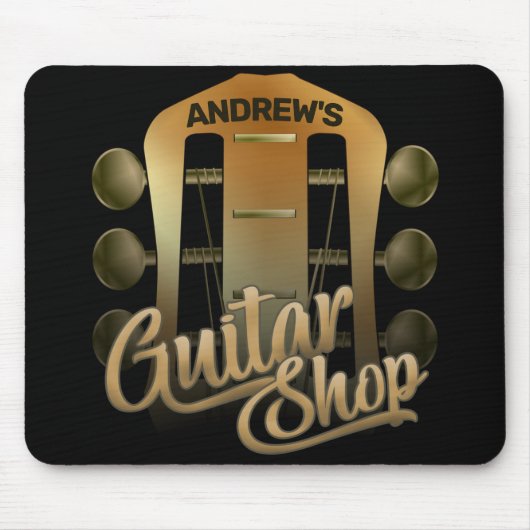 Persoonlijke naam Rock Music Guitar Shop Musician Muismat (Voorkant)