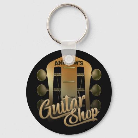 Persoonlijke naam Rock Music Guitar Shop Musician Sleutelhanger (Voorkant)