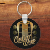 Persoonlijke naam Rock Music Guitar Shop Musician Sleutelhanger (Voorkant)