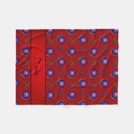 Persoonlijke naam rode archery fleece deken (Voorkant (Horizontaal))