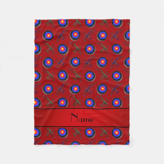 Persoonlijke naam rode archery fleece deken (Voorkant)