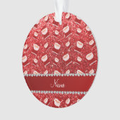 Persoonlijke naam rode glitter santas ornament (voorkant)