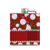 Persoonlijke naam rode golfballen t - shirts harte heupfles (Achterkant)