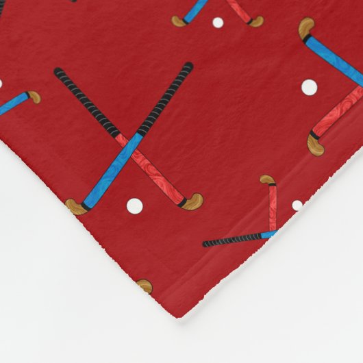 Persoonlijke naam rode hockey fleece deken (Hoek)