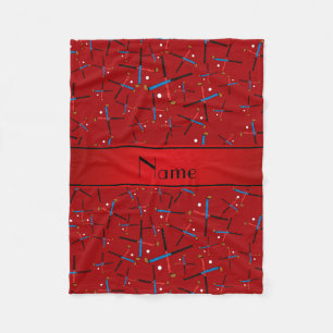 Persoonlijke naam rode hockey fleece deken