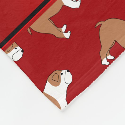 Persoonlijke naam rode hond fleece deken (Hoek)